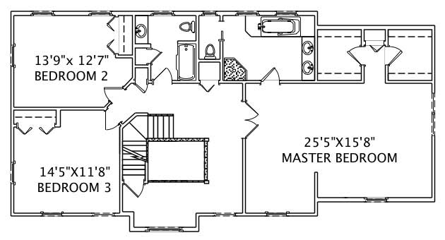 Floor Plan Second Story of Country Plan #110-1115