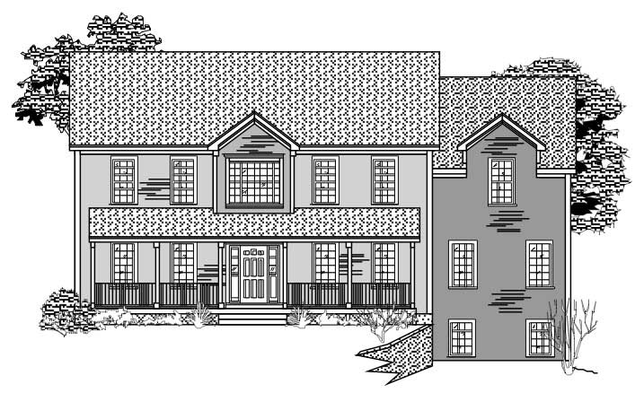 This is a black and white rendering of these Country Homeplans.
