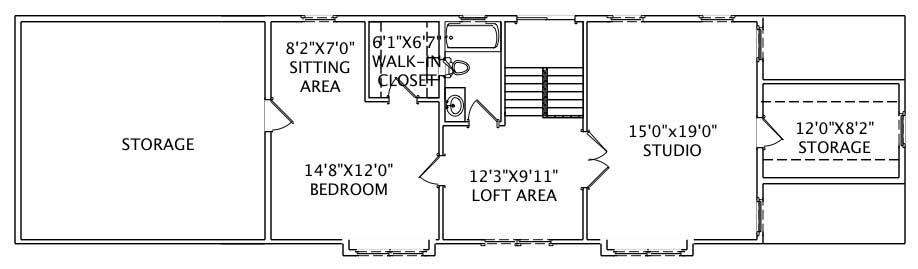 Floor Plan Second Story of Country Plan #110-1118