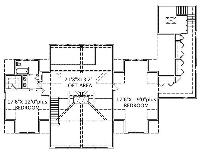 Floor Plan Second Story of Country Plan #110-1126