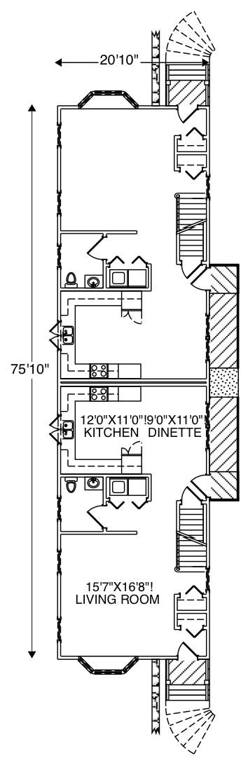 Floor Plan First Story of Multi-Unit Plan #110-1127