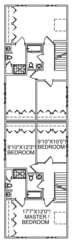 Floor Plan Second Story of Multi-Unit Plan #110-1127