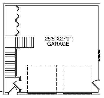 Floor Plan First Story of Garage Plan #110-1137