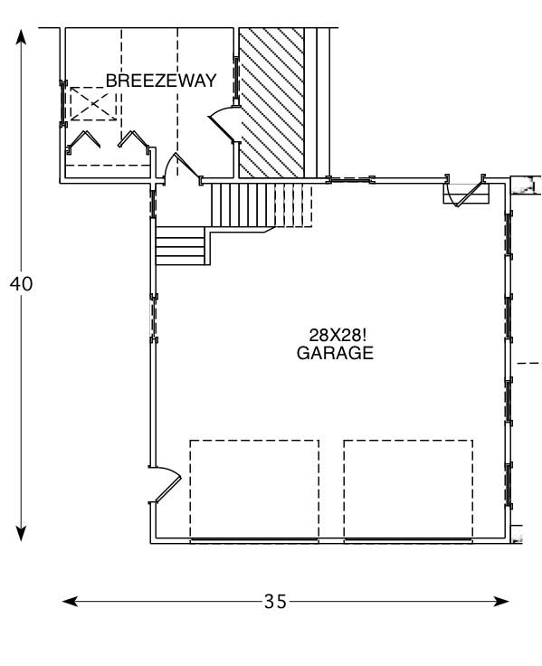 Floor Plan First Story of Garage Plan #110-1139