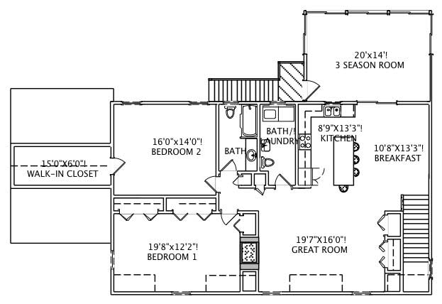 Floor Plan Second Story of Garage w/Apartments Plan #110-1154