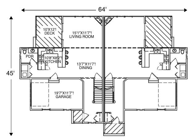 Floor Plan First Story of Multi-Unit Plan #110-1155