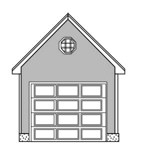 The image above is the front elevation of these garage plans.