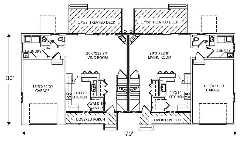 Floor Plan First Story of Multi-Unit Plan #110-1161