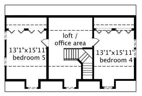 Floor Plan Third Story of Cape Cod Plan #110-1163