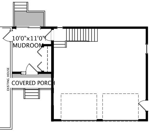 Floor Plan First Story of Garage Plan #110-1166