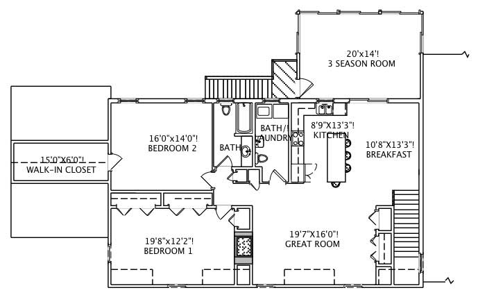 Floor Plan Second Story of Garage w/Apartments Plan #110-1167