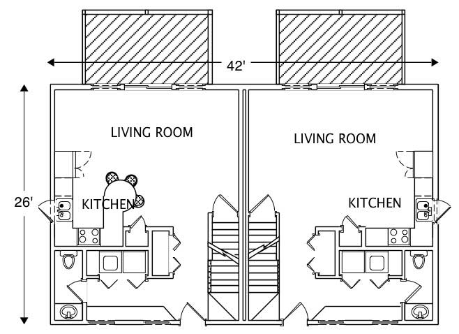 Floor Plan First Story of Colonial Plan #110-1169