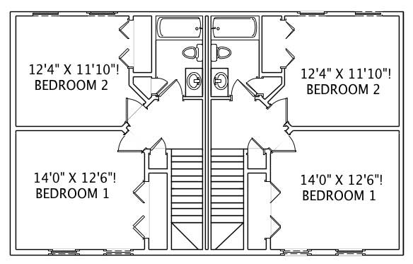 Floor Plan Second Story of Colonial Plan #110-1169
