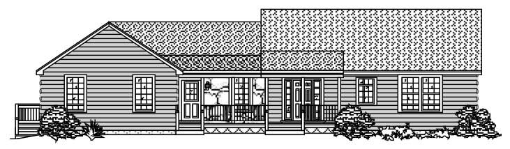 This is a black and white rendering of these Ranch Homeplans.