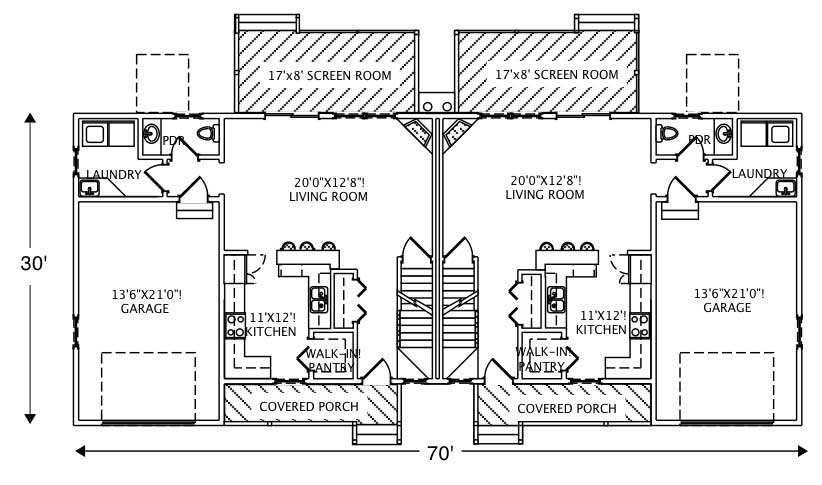 Floor Plan First Story of Multi-Unit Plan #110-1174