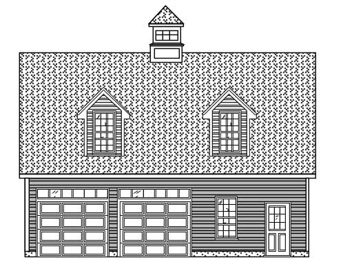 This is a colorless front elevation of these Garage Plans.