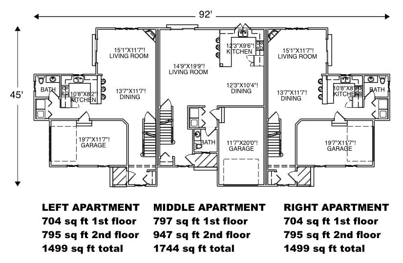 Floor Plan First Story of Multi-Unit Plan #110-1188