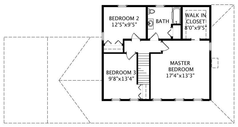 Floor Plan Second Story of Country Plan #110-1190