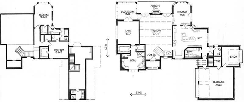 Floor Plan First Story of European Plan #113-1005