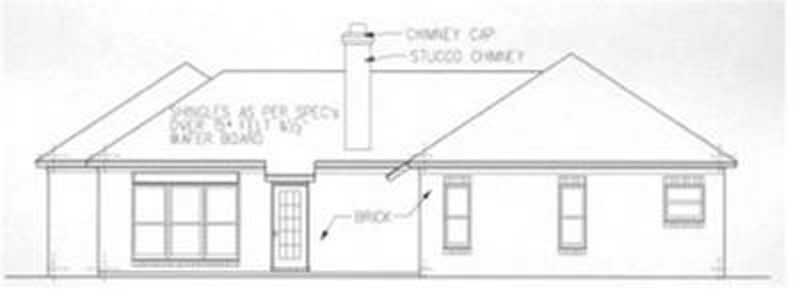 Home Plan Rear Elevation of this 3-Bedroom,1692 Sq Ft Plan -113-1009
