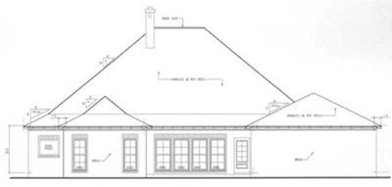 Home Plan Rear Elevation of this 4-Bedroom,3723 Sq Ft Plan -113-1012