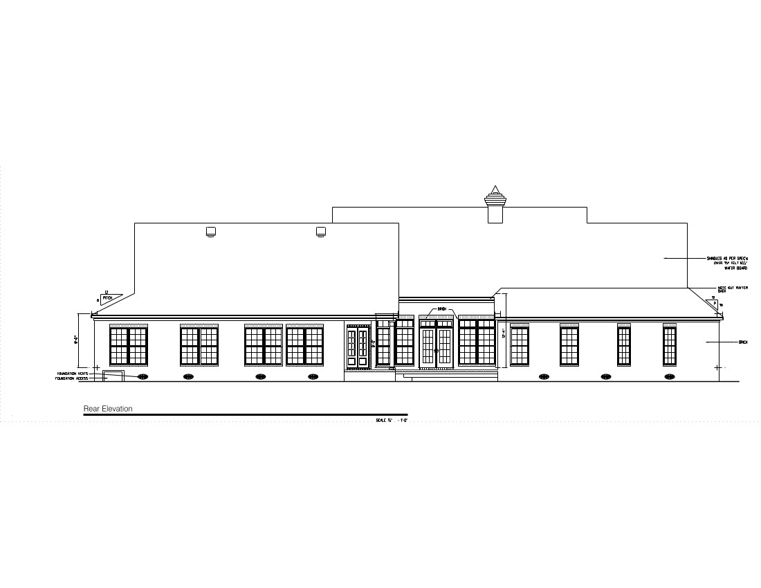Home Plan Rear Elevation of this 4-Bedroom,3431 Sq Ft Plan -113-1017