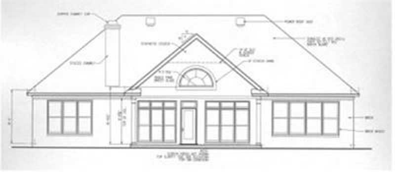 Home Plan Rear Elevation of this 3-Bedroom,2001 Sq Ft Plan -113-1020