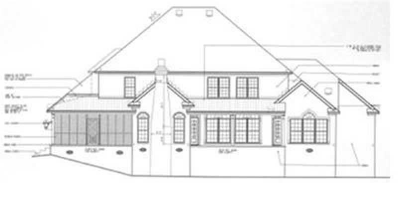 Home Plan Rear Elevation of this 4-Bedroom,3596 Sq Ft Plan -113-1029