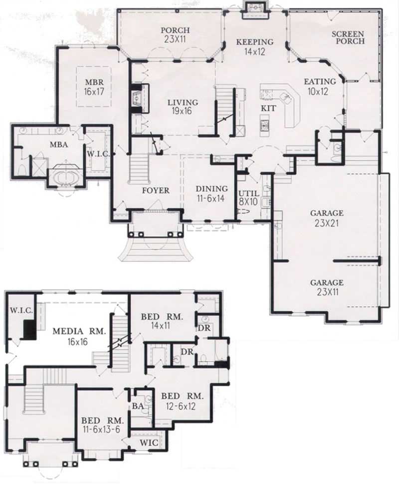 Floor Plan First Story of Colonial Plan #113-1029