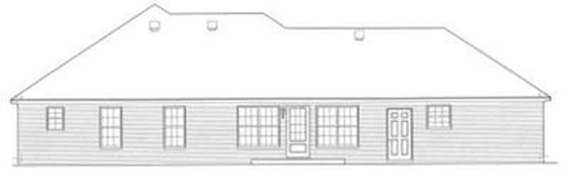 Home Plan Rear Elevation of this 3-Bedroom,1608 Sq Ft Plan -113-1036