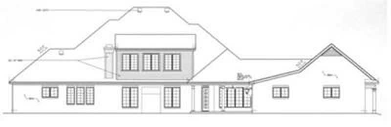 Home Plan Rear Elevation of this 4-Bedroom,3738 Sq Ft Plan -113-1037