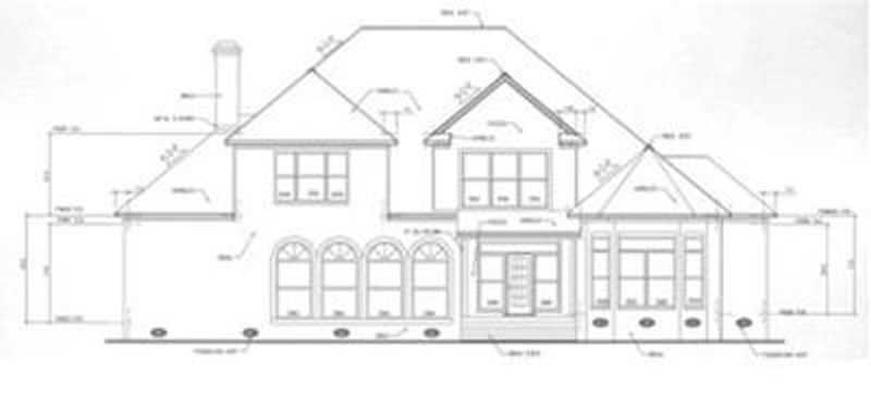 Home Plan Rear Elevation of this 4-Bedroom,3600 Sq Ft Plan -113-1039