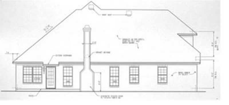 Home Plan Rear Elevation of this 3-Bedroom,2117 Sq Ft Plan -113-1041