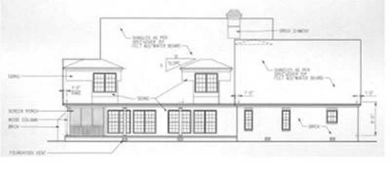 Home Plan Rear Elevation of this 4-Bedroom,2924 Sq Ft Plan -113-1044