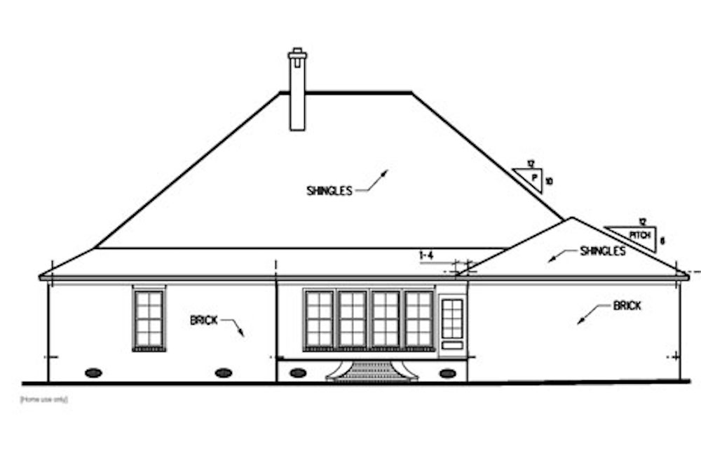 Home Plan Rear Elevation of this 3-Bedroom,2438 Sq Ft Plan -113-1049