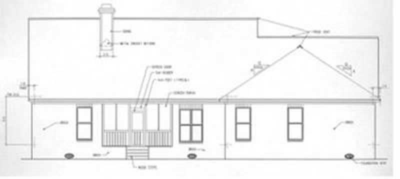 Home Plan Rear Elevation of this 3-Bedroom,1775 Sq Ft Plan -113-1050