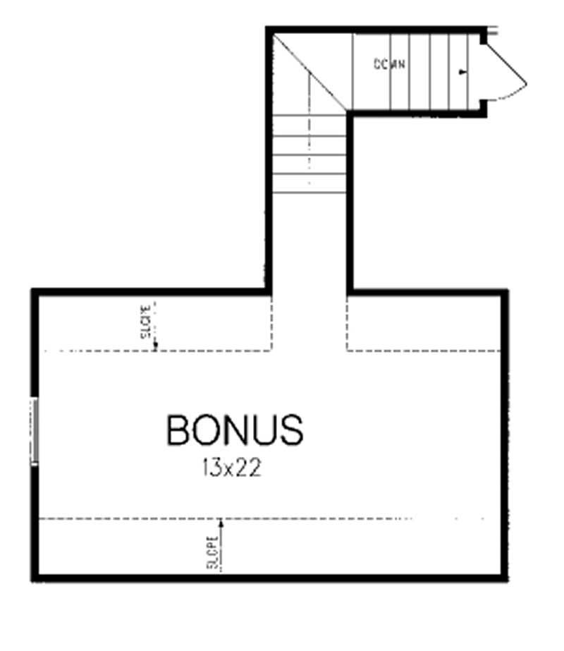 Floor Plan Second Story of Country Plan #113-1050
