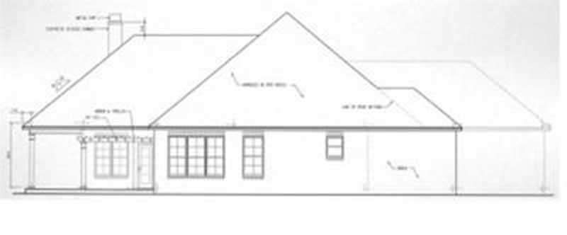 Home Plan Rear Elevation of this 3-Bedroom,2038 Sq Ft Plan -113-1054