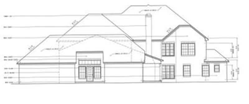 Home Plan Rear Elevation of this 4-Bedroom,4357 Sq Ft Plan -113-1068