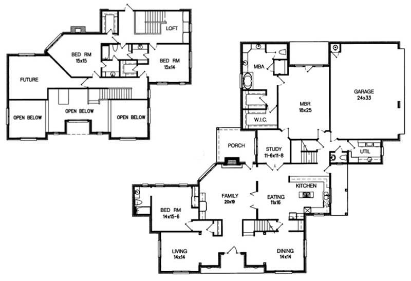 Floor Plan First Story of Georgian Plan #113-1068