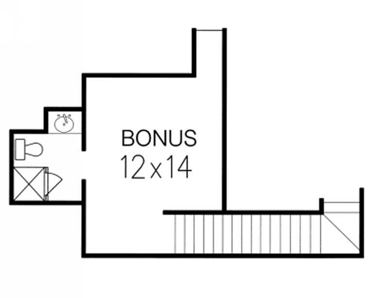 Floor Plan Bonus Room of Colonial Plan #113-1070