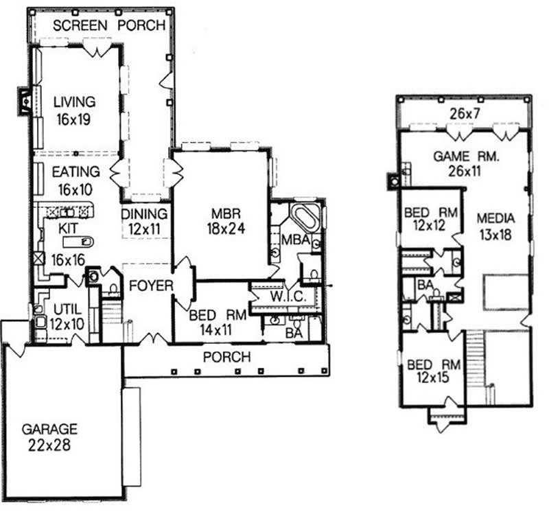 Floor Plan First Story of Mediterranean Plan #113-1077