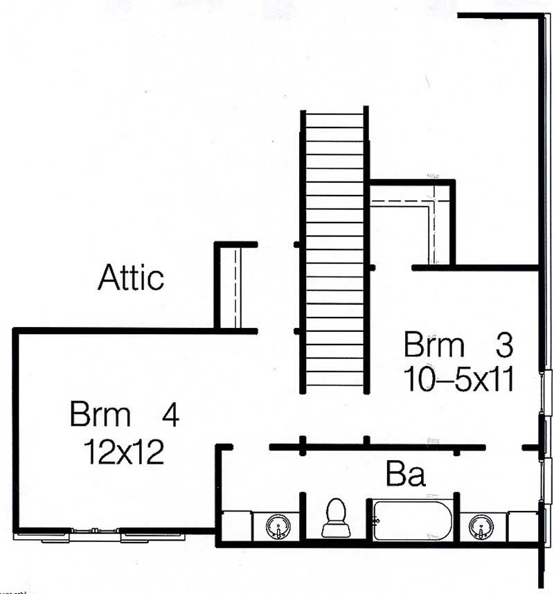 Floor Plan Second Story of Plan #113-1085