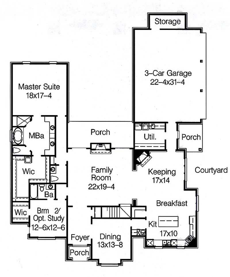 Floor Plan First Story of Plan #113-1092