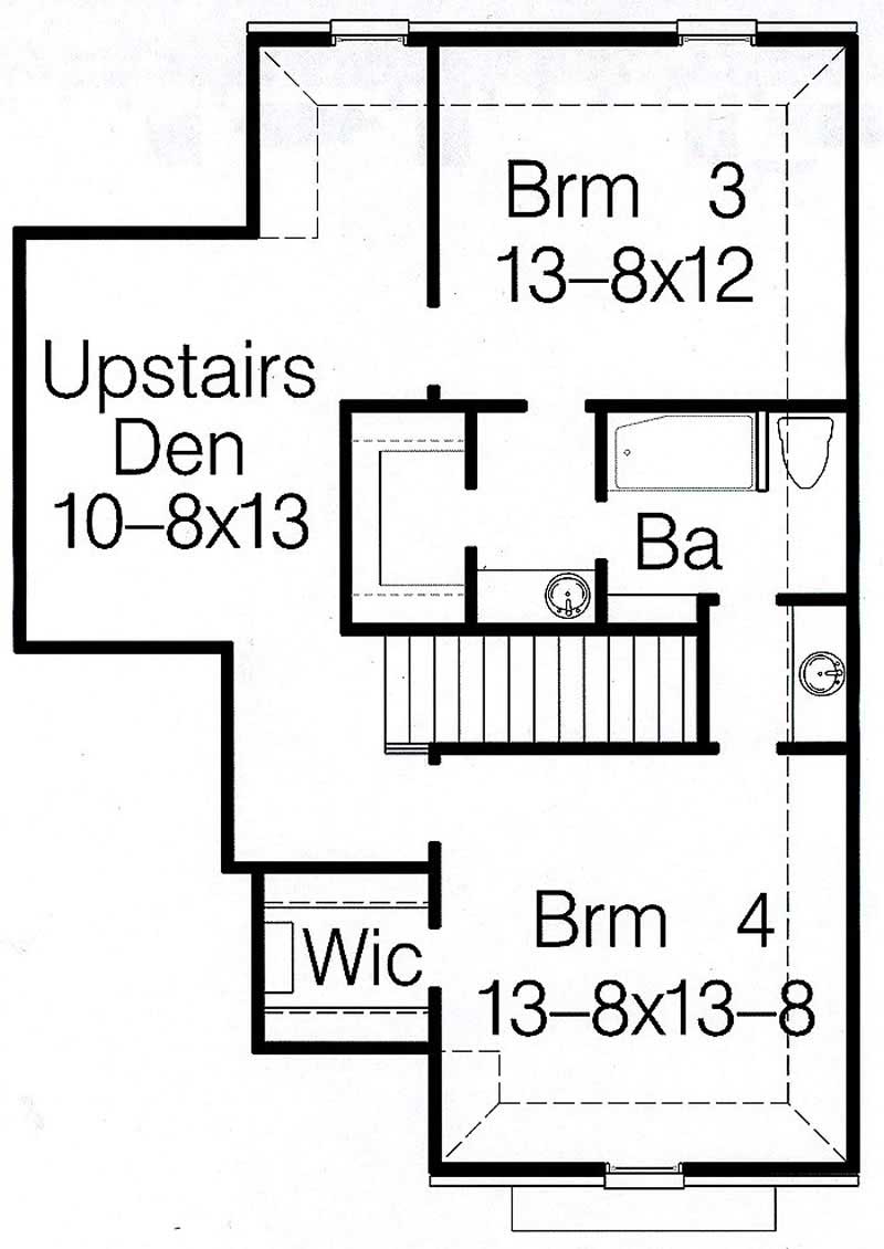 Floor Plan Second Story of Plan #113-1092