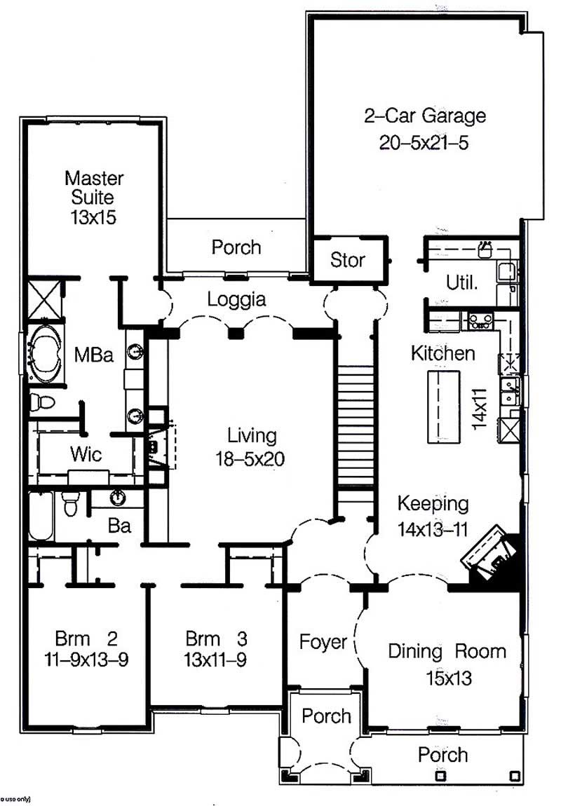 Floor Plan First Story of Plan #113-1093