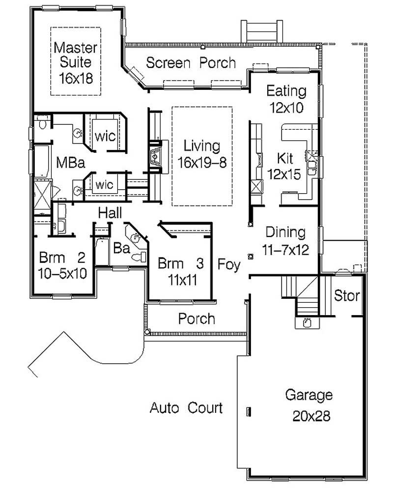 Floor Plan First Story of Plan #113-1101