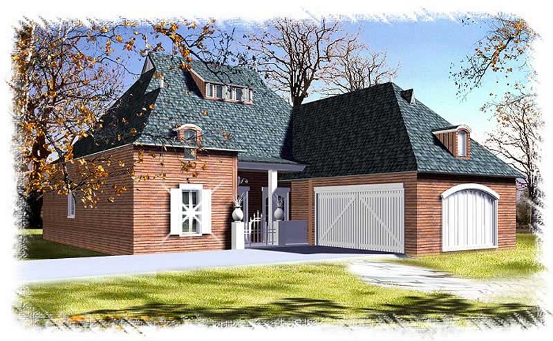 Front elevation of Colonial home (ThePlanCollection: House Plan #113-1109)
