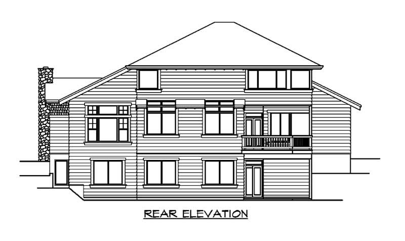 Home Plan Rear Elevation of this 5-Bedroom,4375 Sq Ft Plan -115-1003
