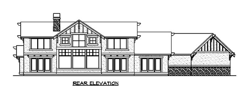 Home Plan Rear Elevation of this 3-Bedroom,3020 Sq Ft Plan -115-1004